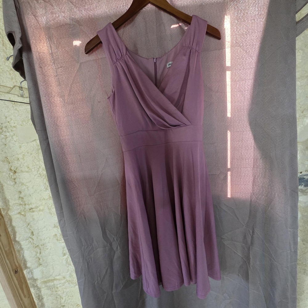 Grace Karin Dress Womens Small Pink Solid Sleeveless V Neck Fit & Flare Knee